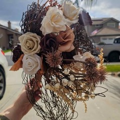 Rustic Boho Cascading Artificial Flower Bridal Bouquet / Lings Moments / wedding