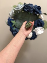 Ling’s Moment Bridal Bouquet & Matching Boutonniere Navy Blue Wedding Flowers