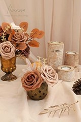 Artificial Flowers 25pcs Real Looking 25pcs Regular 3″ Shades of Earth Tones
