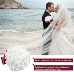 Ramo Grande De Flores De Novia Artificial Con Rosas Dama De Honor Bodas Fiestas