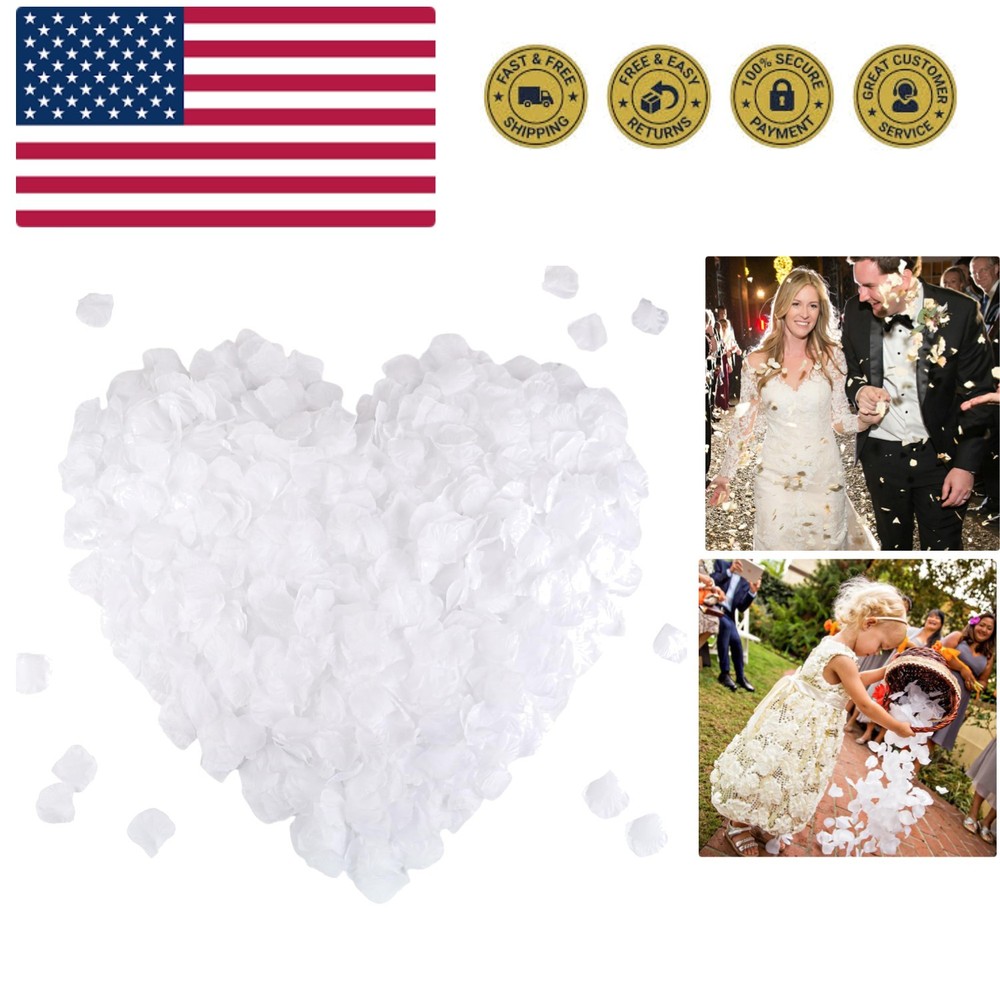 1500 PCS White Silk Rose Petals for Valentine’s Day,Romantic Night,Wedding,Pr…