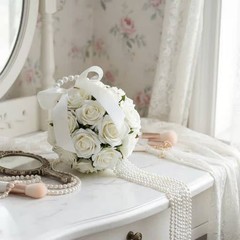Bridal Hand Floral Arrangement Romantic Beaded Flower Floral Arrangement
