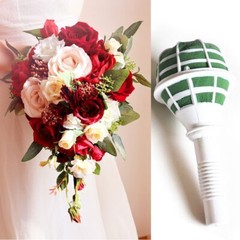 2Pcs Bridal Wedding Flower Decor Bouquet Foam Holder Handle Base Bracket Supply