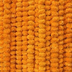 Artificial Marigold Orange Flower Garlands Multicolour Pack of 10 Diwali Ganpati