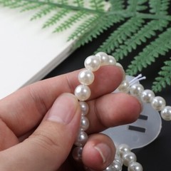 8x Elastic Pearl Wristband Wristlet Corsage DIY Decor Accessory for Beach Party