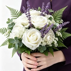 Aegero Artificial Flowerspcs Foam Fake Roses with Stems for DIY 25 Ivory