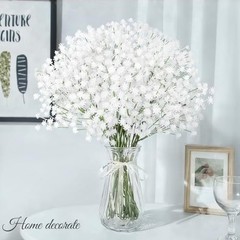 Baby Breath Artificial Flowers Bulk 15 Pcs Real Touch Faux 15PC White