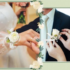 20 Pcs Wedding Corsage and Boutonniere Set Homecoming Artificial Corsage Wris…