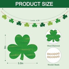 4.5 FT St.Patrick’s Day Shamrock Garland for Decorations, St.patrick.retro