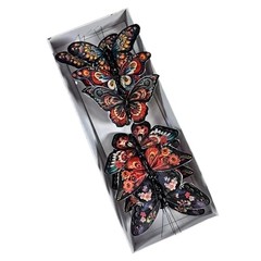 Cartanfill-Artificial Butterfly Decorations Set, 12 Pieces, 6 Colors, B-black