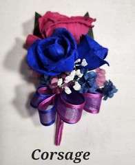 Fuchsia Royal Blue Rose Calla Lily Sola Wood Bridal Wedding Bouquet Accessories