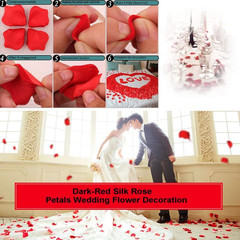 1000 Pieces Burgundy Artificial Silk Rose Petals Flower Decoration Wedding Party