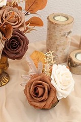 Artificial Flowers 25pcs Real Looking 25pcs Regular 3″ Shades of Earth Tones