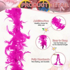 40g 2 Yards Feather Boa, Costume Turkey Chandelle Feathers Boa Purple Red