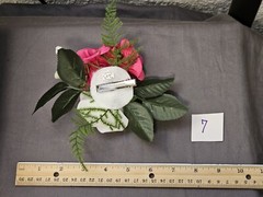 Silk Corsage – Hot Pink Geranium And White Rose With Baby’s Breath