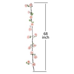 BLUSH 6 ft long Silk Rose Wedding Garland Leaves Bendable Wire Vines Home Sale