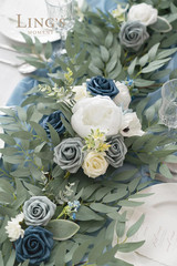 Ling’S Moment Flower Garland – 6FT Eucalyptus & Rose – Sweetheart Table Decor fo