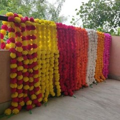 10 pc Indian Hangian Marigold Flower Garland Artificial Garland Wedding Decor