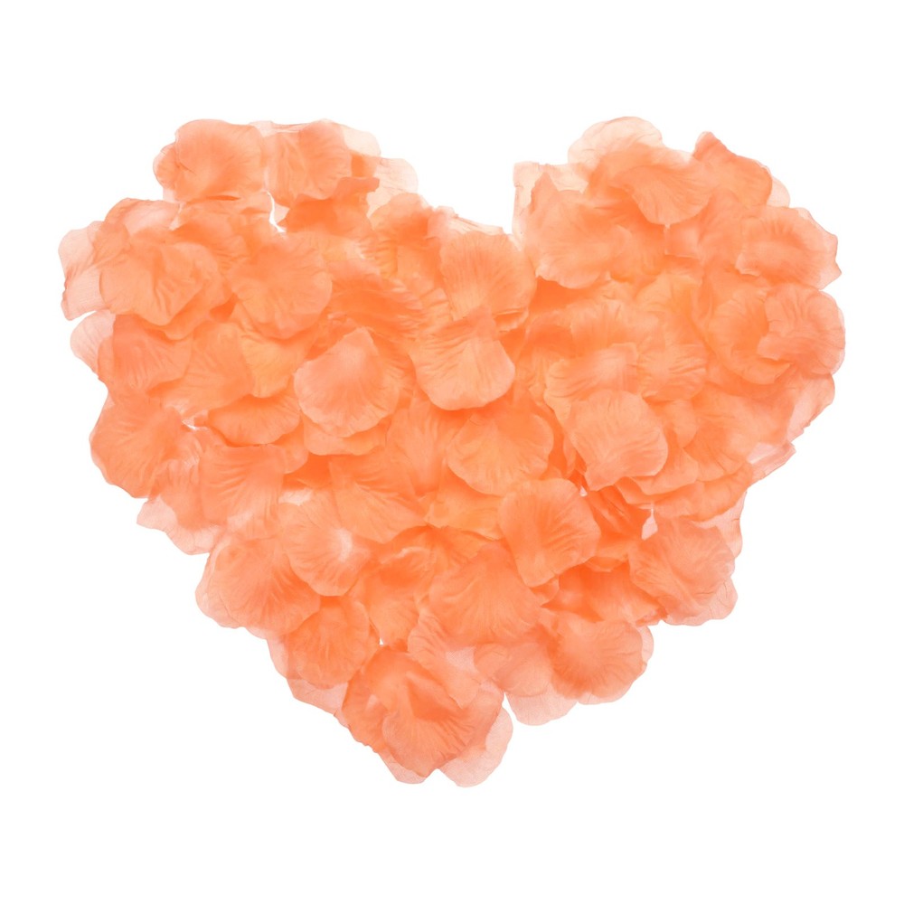 1000 Light Orange Faux Silk Wedding Artificial Rose Petals