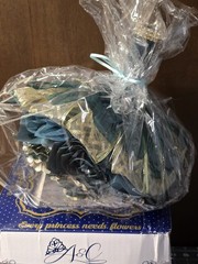 A&C Faux Flower Wedding/Quinceañera Bouquet, Emerald Green And Gold