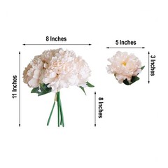 6 pcs 6 pcs 11″ Blush Silk Artificial Peony Flowers Bouquets Wedding Decorations