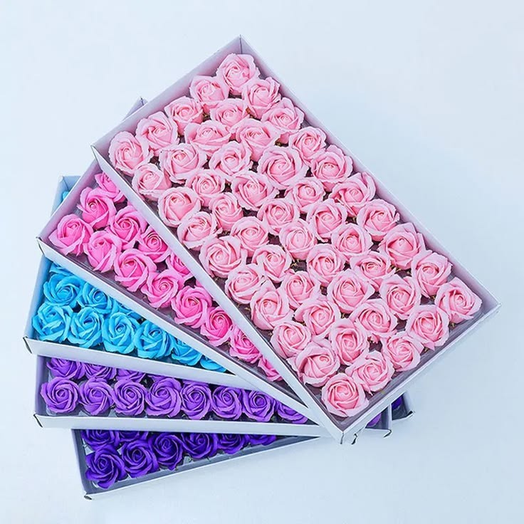 Artificial Foam Rose Flower Heads Pink Blue Purple Red for Wedding Decoration