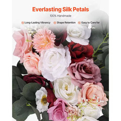 21.06 In. H Artificial Wedding Arch Flowers Kit Pink (Pack of 4)2 Pieces Floral