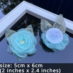 10pcs Artificial Mesh Chiffon Flowers 3D Rose Handmade for Hair Accessories DIY