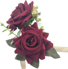 Arlai Wedding Prom Corsage and Boutonniere Set, Rose Wrist Corsage Ribbon Bracel