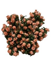 Vintage Poly Silk Rose Buds Flower Wire Stem Bouquet Wedding Crafts Hats Dolls
