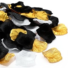 1600 Pcs Bulk Artificial Rose Flower Petals for Wedding Gold, White, Black