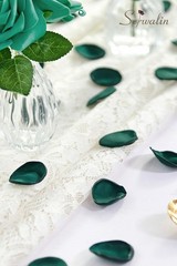 Serwalin 300Pcs Silk Rose Petals for Christmas Weddings 300pcs, Dark Green