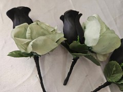 Wedding Bouquet Set, Black, Green Flower Package, 11 Pieces