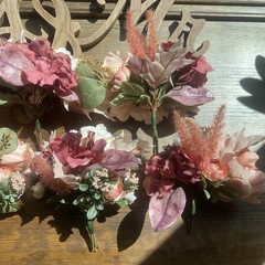 6 Wedding Table Bouquets Budget Friendly Beautiful Faux Flowers Cream/White Pink