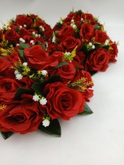 Artificial Red Rose Kissing Ball Bouquets Set of 5 Wedding Centerpieces Silk