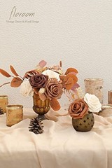 Artificial Flowers 25pcs Real Looking 25pcs Regular 3″ Shades of Earth Tones