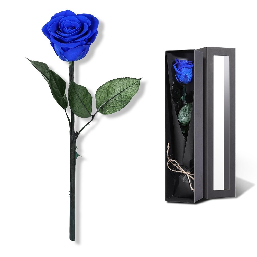 Blue Flowers for Delivery Prime, Preserved Roses SingleRose, 05-blue