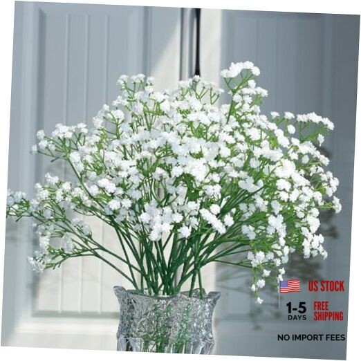Baby Breath Flowers Artificial,12 Pcs Fake Babys Breath Real Touch White
