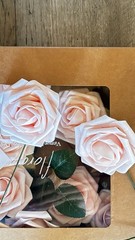 Box Of 14 Individual Short Stem Pink Roses Parties Supplies Wedding