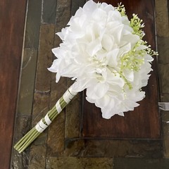 SET OF 3 Assorted Flower White Sola Bridal Wedding Bouquet with corsages