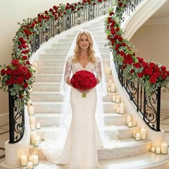 Pcs Artificial Roses Flowers in Bulk, Fake Long Stem Silk Roses for DIY 50 Red