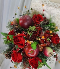Autumn Apple Harvest Faux Silk Wedding Bouquet