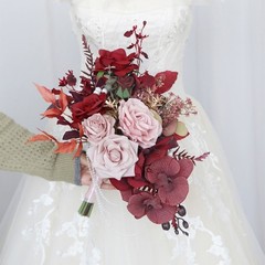 Simulation Rose Bride Wedding Bouquet Wedding Party Decorations for Ceremony