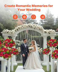 Flower Balls Arrangement Bouquet 10 PCS, 9.5-Inch Wedding Red Roses Centerpieces