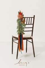 Ling’s moment 8pcs Wedding Artificial Aisle Pew Flowers Chair Decorations
