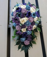 Lavender Blue Bridal Bouquet Purple Sola Wood Bridesmaid Custom Wedding Flowers