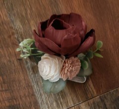 Mauve Pink Burgundy Cascade Sola Wood Bridal Bouquet Artificial Wedding Flowers