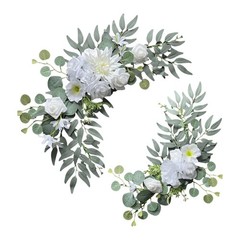2Pcs Artificial Wedding Arch Flowers Rustic for Holiday Living Room Ceremony