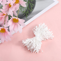 400 Pack White Pearl Double Head 2mm Flower Stamens Artificial Floral Pistil DIY