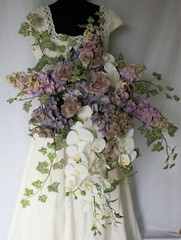 Grand Garden Orchid Cascade Faux Silk Wedding Bouquet